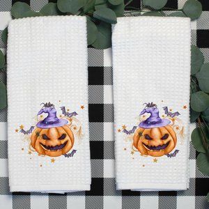 Tea Towels, Set of 2, Jack o'Lantern